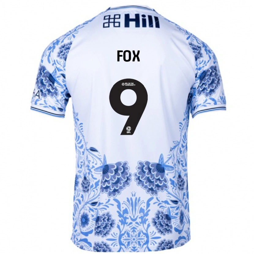 Danxen Heren Ruth Fox #9 Wit Blauw Uitshirt Uittenue 2024/25 T-Shirt