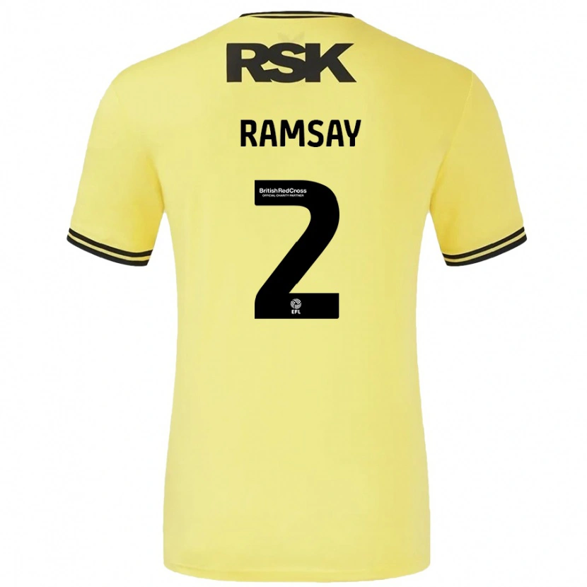 Danxen Heren Kayne Ramsay #2 Geel Zwart Uitshirt Uittenue 2024/25 T-Shirt