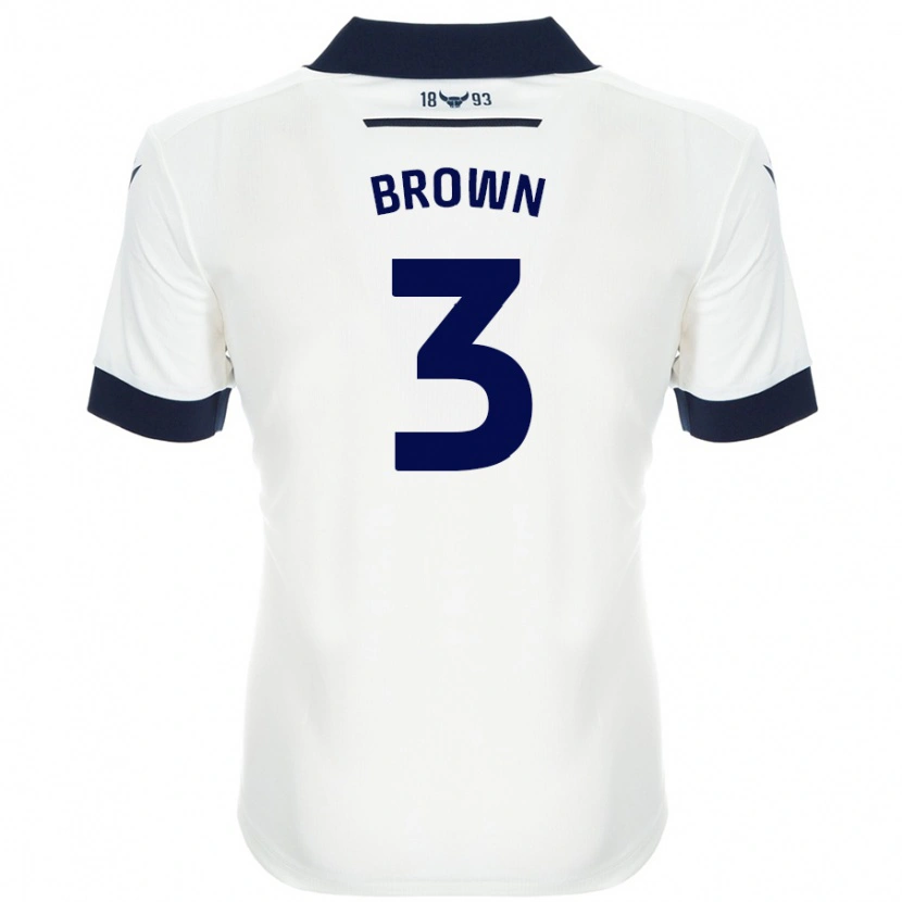 Danxen Heren Ciaron Brown #3 Wit Marineblauw Uitshirt Uittenue 2024/25 T-Shirt