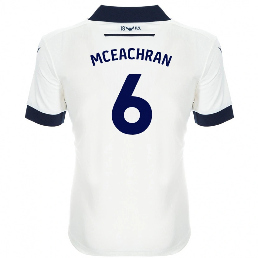 Danxen Heren Josh Mceachran #6 Wit Marineblauw Uitshirt Uittenue 2024/25 T-Shirt