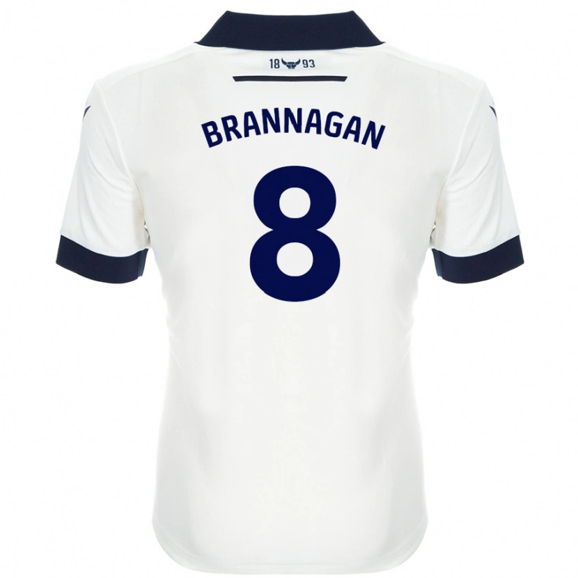 Danxen Heren Cameron Brannagan #8 Wit Marineblauw Uitshirt Uittenue 2024/25 T-Shirt