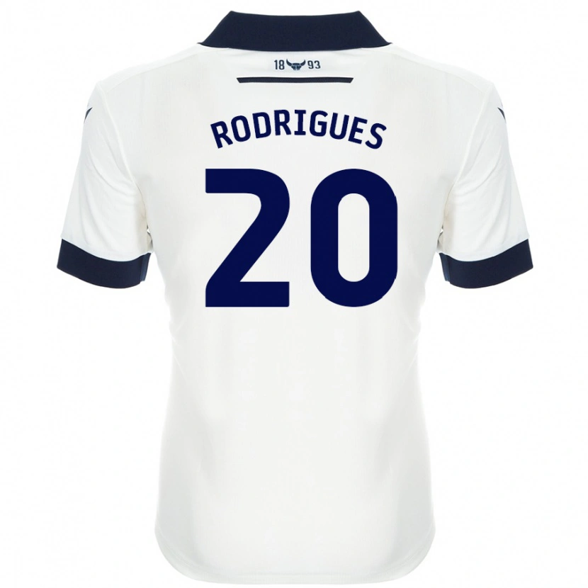Danxen Heren Rúben Rodrigues #20 Wit Marineblauw Uitshirt Uittenue 2024/25 T-Shirt