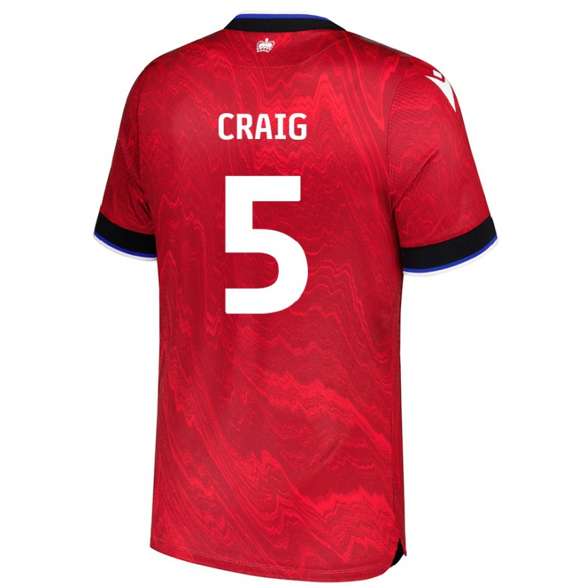 Danxen Heren Michael Craig #5 Rood Zwart Uitshirt Uittenue 2024/25 T-Shirt