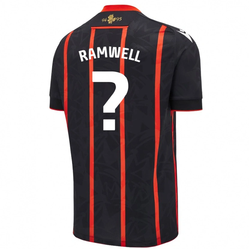 Danxen Heren Teddy Ramwell #0 Zwart Rood Uitshirt Uittenue 2024/25 T-Shirt