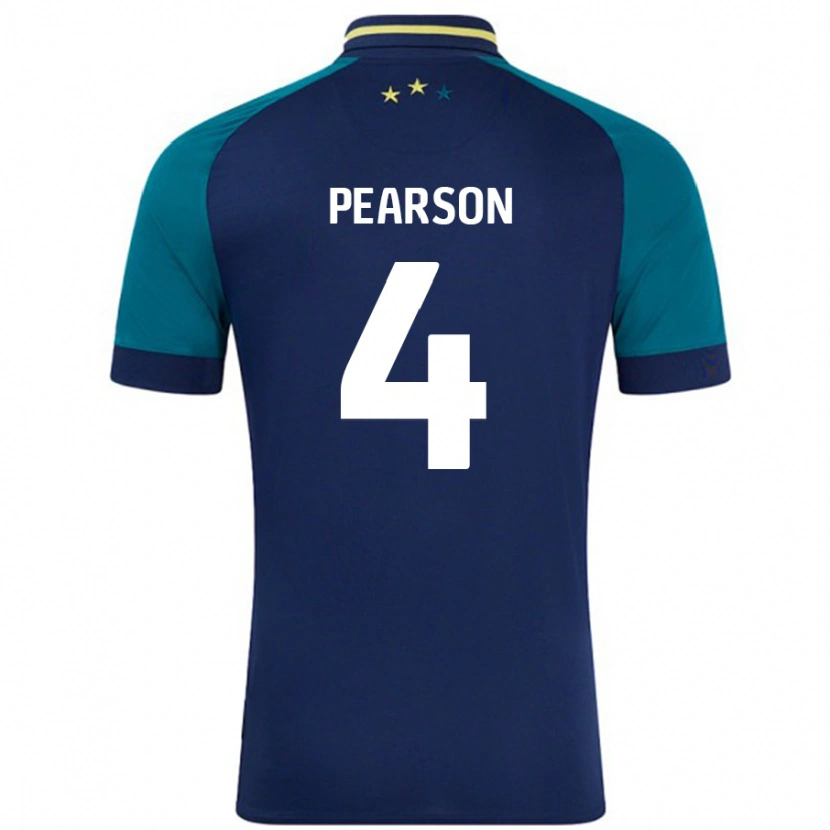Danxen Heren Matty Pearson #4 Marineblauw Donkergroen Uitshirt Uittenue 2024/25 T-Shirt