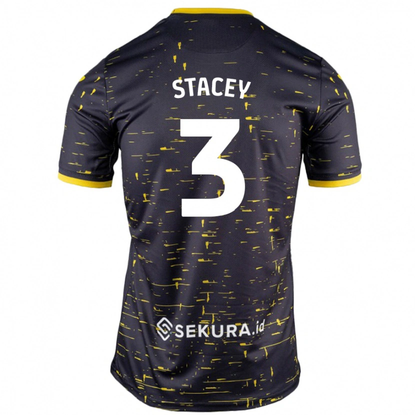 Danxen Heren Jack Stacey #3 Zwart Geel Uitshirt Uittenue 2024/25 T-Shirt