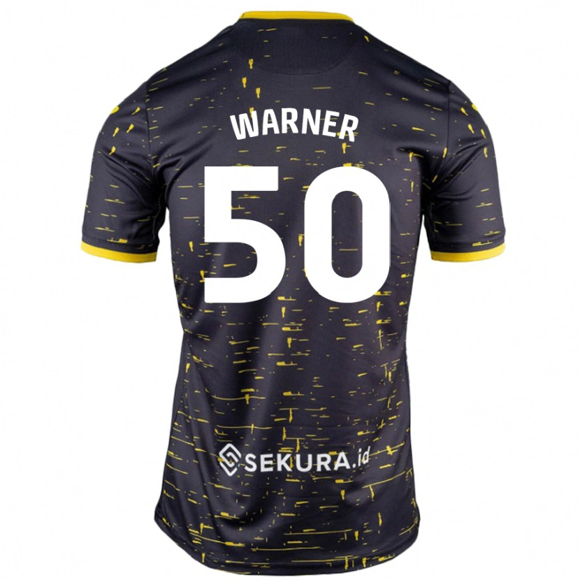 Danxen Heren Jaden Warner #50 Zwart Geel Uitshirt Uittenue 2024/25 T-Shirt