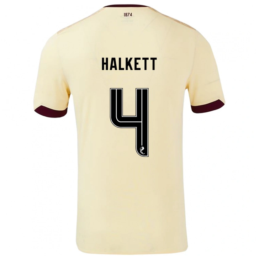 Danxen Heren Craig Halkett #4 Crème Bordeauxrood Uitshirt Uittenue 2024/25 T-Shirt