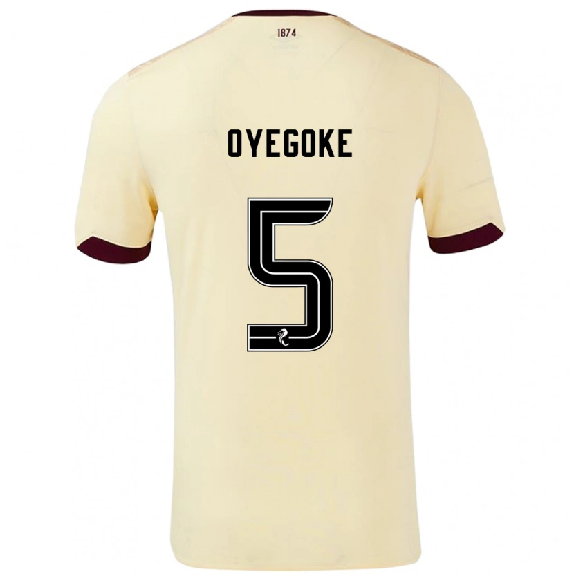 Danxen Heren Daniel Oyegoke #5 Crème Bordeauxrood Uitshirt Uittenue 2024/25 T-Shirt