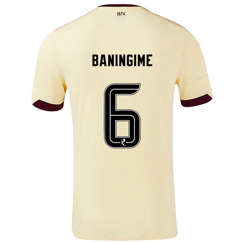 Danxen Heren Beni Baningime #6 Crème Bordeauxrood Uitshirt Uittenue 2024/25 T-Shirt