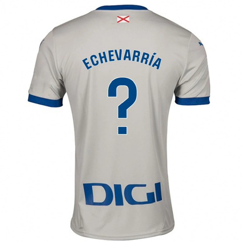 Danxen Heren Iker Echevarría #0 Lichtgrijs Uitshirt Uittenue 2024/25 T-Shirt