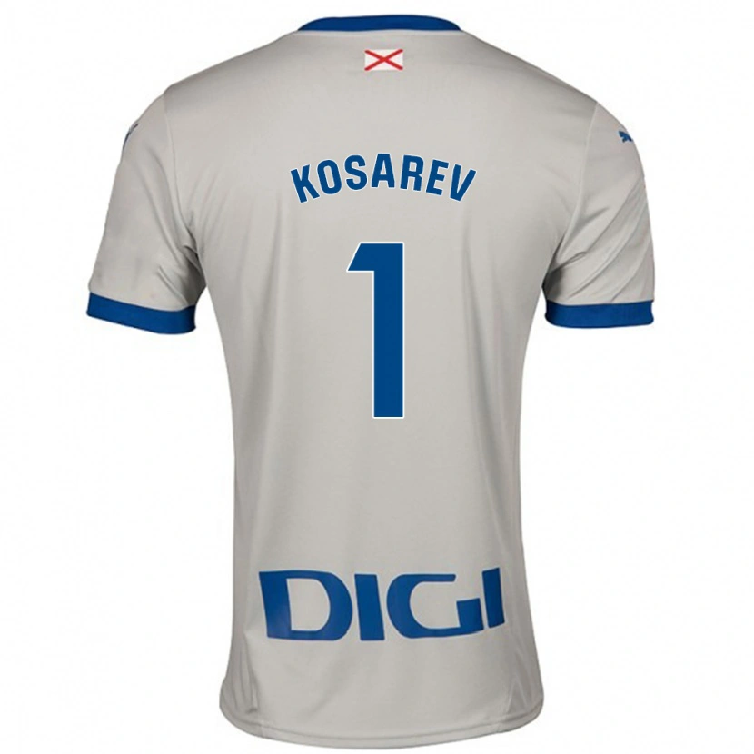 Danxen Heren Oleksandr Kosarev #1 Lichtgrijs Uitshirt Uittenue 2024/25 T-Shirt