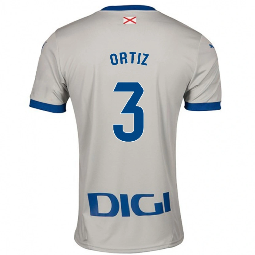 Danxen Heren Eneko Ortiz #3 Lichtgrijs Uitshirt Uittenue 2024/25 T-Shirt