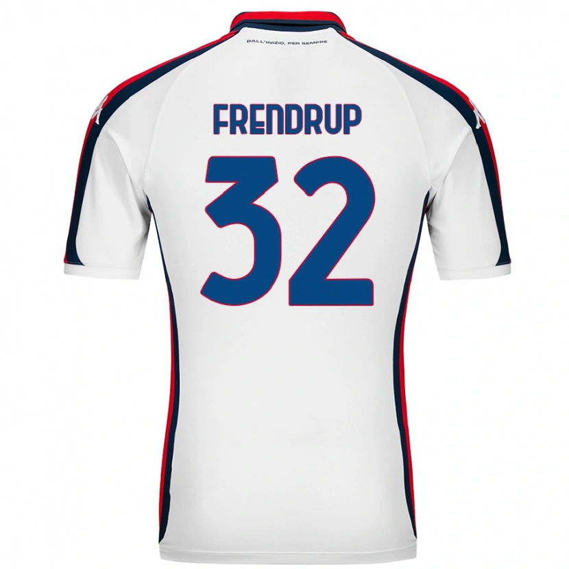 Danxen Heren Morten Frendrup #32 Wit Uitshirt Uittenue 2024/25 T-Shirt