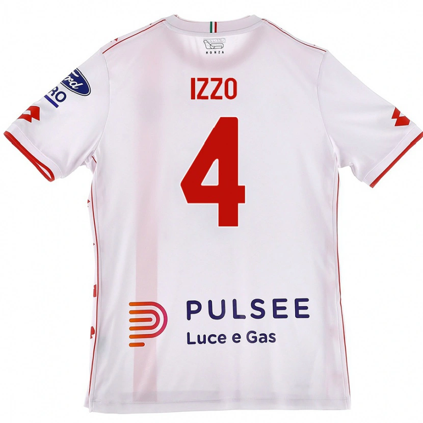 Danxen Heren Armando Izzo #4 Wit Rood Uitshirt Uittenue 2024/25 T-Shirt