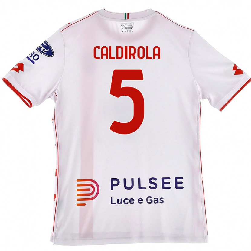 Danxen Heren Luca Caldirola #5 Wit Rood Uitshirt Uittenue 2024/25 T-Shirt