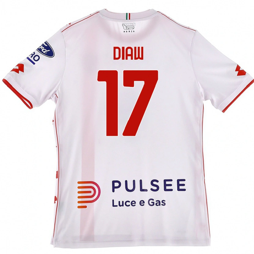 Danxen Heren Davide Diaw #17 Wit Rood Uitshirt Uittenue 2024/25 T-Shirt