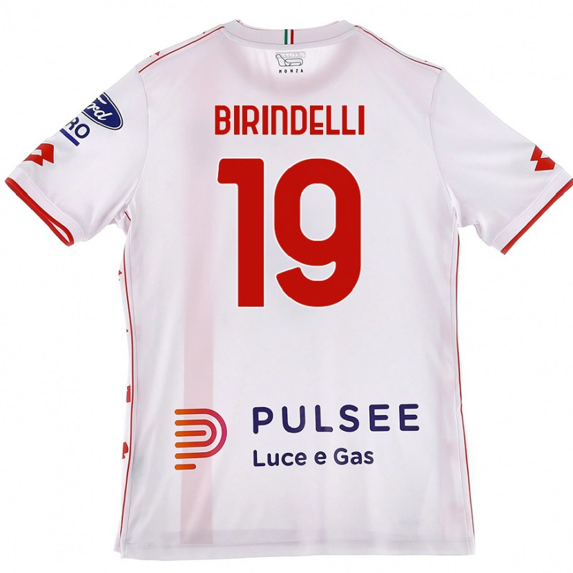 Danxen Heren Samuele Birindelli #19 Wit Rood Uitshirt Uittenue 2024/25 T-Shirt