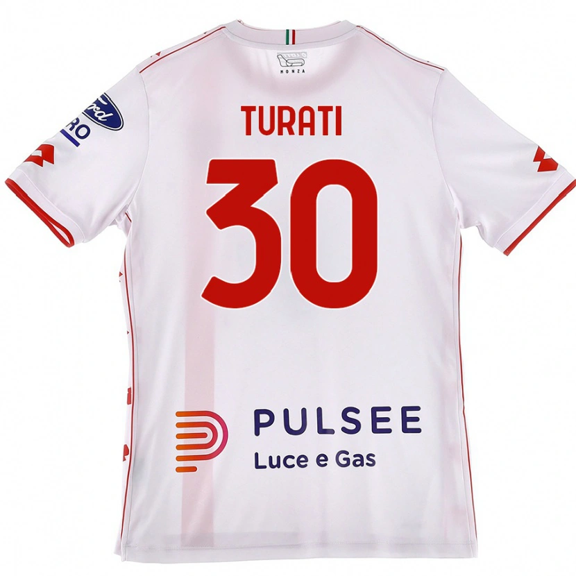 Danxen Heren Stefano Turati #30 Wit Rood Uitshirt Uittenue 2024/25 T-Shirt
