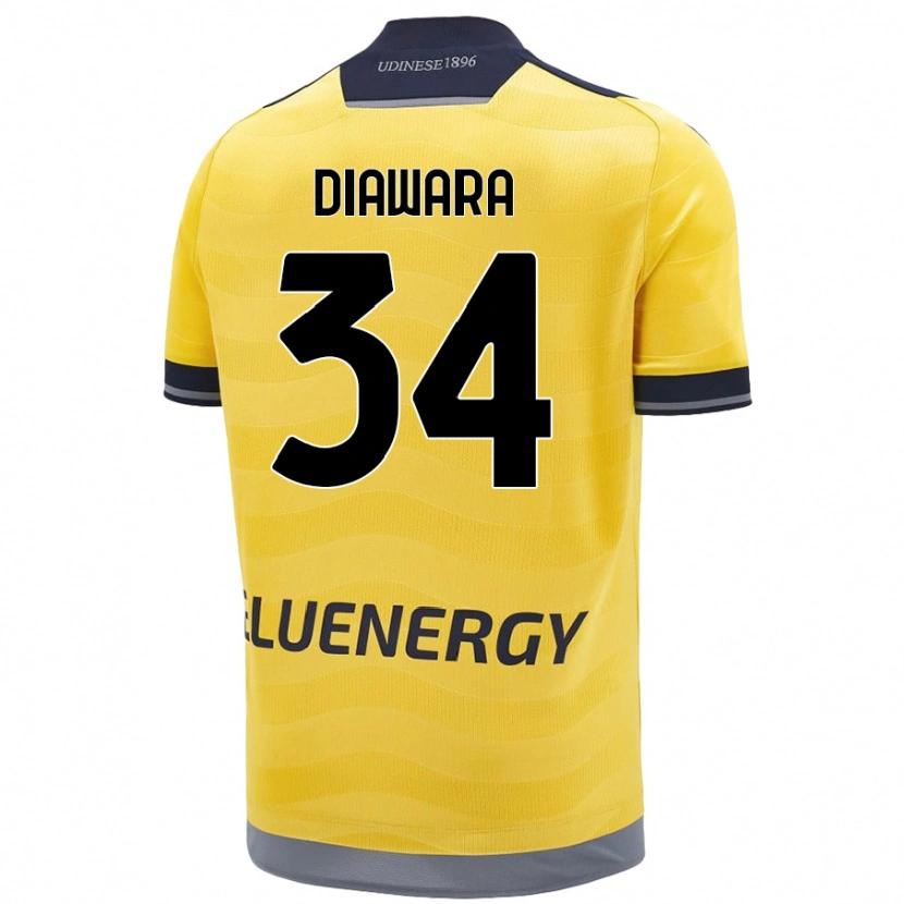 Danxen Heren Sekou Diawara #34 Goud Uitshirt Uittenue 2024/25 T-Shirt