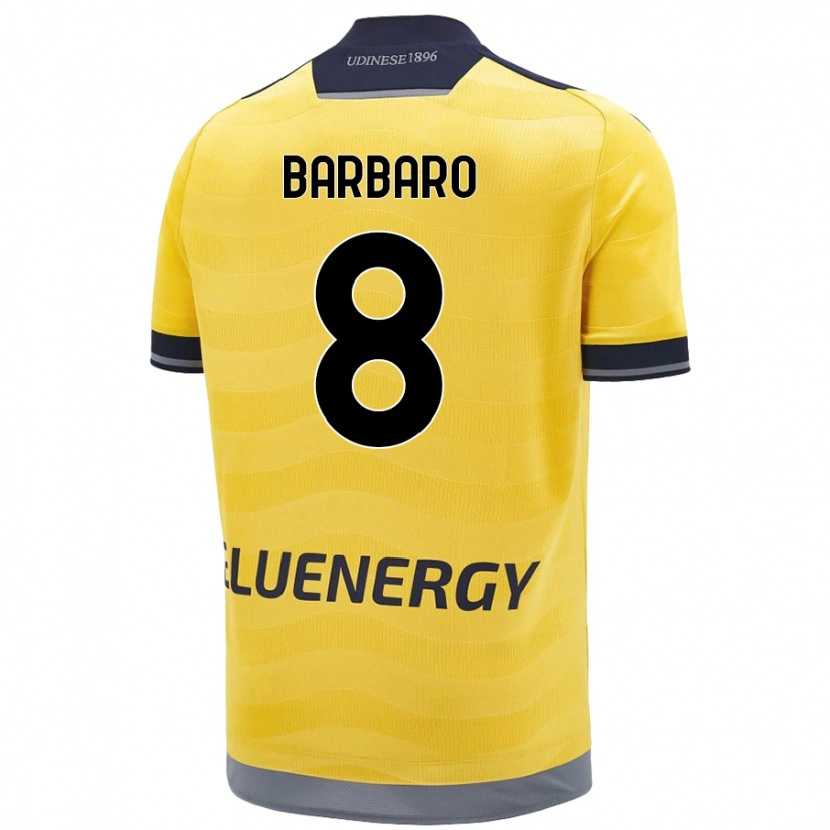 Danxen Heren Elia Barbaro #8 Goud Uitshirt Uittenue 2024/25 T-Shirt