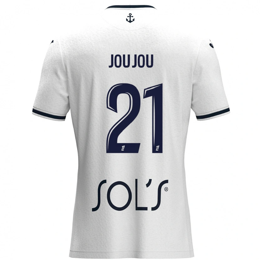 Danxen Heren Antoine Joujou #21 Wit Donkerblauw Uitshirt Uittenue 2024/25 T-Shirt