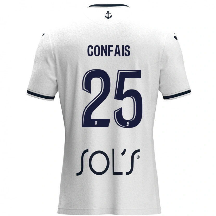 Danxen Heren Aloïs Confais #25 Wit Donkerblauw Uitshirt Uittenue 2024/25 T-Shirt