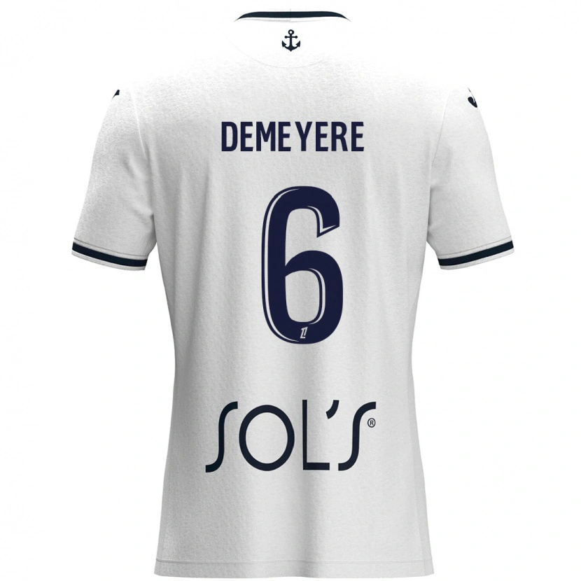 Danxen Heren Silke Demeyere #6 Wit Donkerblauw Uitshirt Uittenue 2024/25 T-Shirt