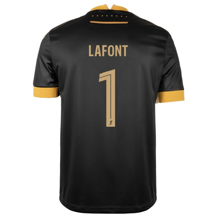 Danxen Heren Alban Lafont #1 Zwart Bruin Uitshirt Uittenue 2024/25 T-Shirt