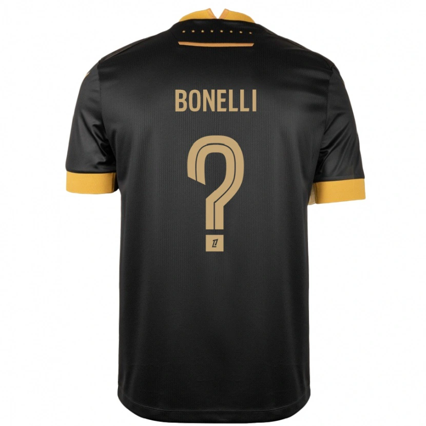 Danxen Heren Lucas Bonelli #0 Zwart Bruin Uitshirt Uittenue 2024/25 T-Shirt