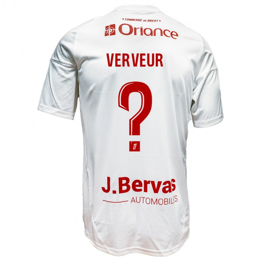 Danxen Heren Titouan Verveur #0 Wit Rood Uitshirt Uittenue 2024/25 T-Shirt