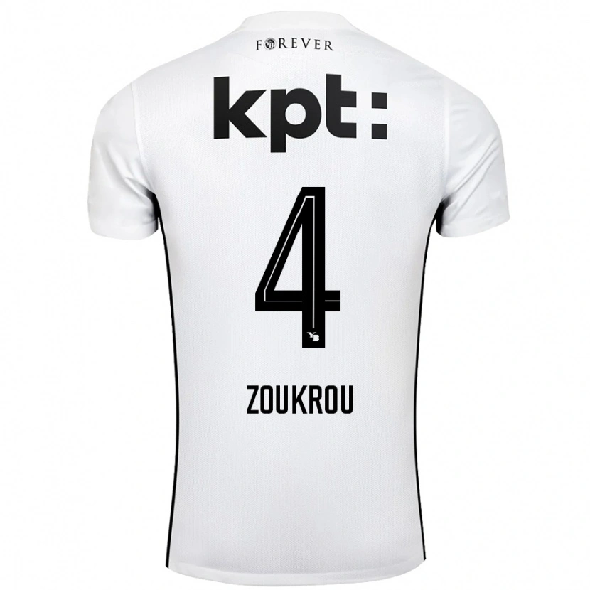 Danxen Heren Tanguy Zoukrou #4 Wit Zwart Uitshirt Uittenue 2024/25 T-Shirt
