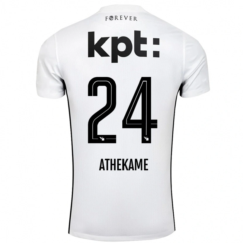 Danxen Heren Zachary Athekame #24 Wit Zwart Uitshirt Uittenue 2024/25 T-Shirt