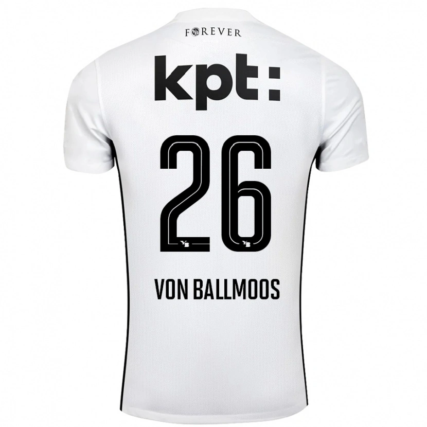 Danxen Heren David Von Ballmoos #26 Wit Zwart Uitshirt Uittenue 2024/25 T-Shirt