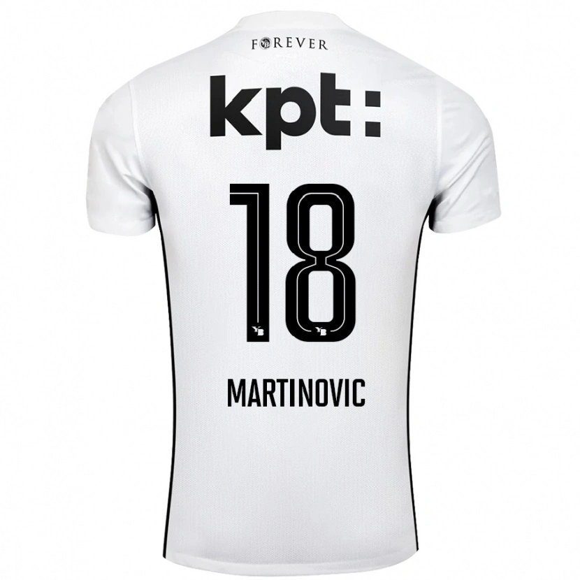Danxen Heren Denis Martinovic #18 Wit Zwart Uitshirt Uittenue 2024/25 T-Shirt