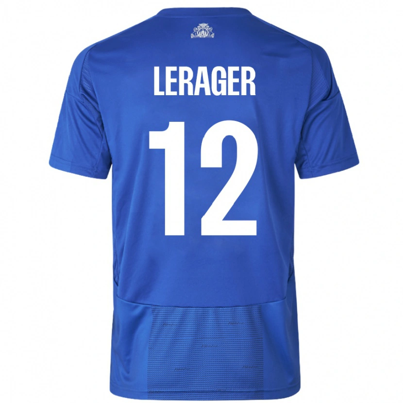 Danxen Heren Lukas Lerager #12 Wit Blauw Uitshirt Uittenue 2024/25 T-Shirt