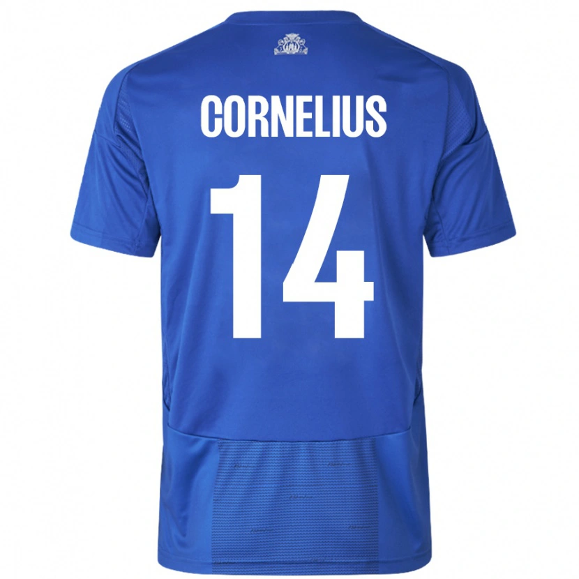 Danxen Heren Andreas Cornelius #14 Wit Blauw Uitshirt Uittenue 2024/25 T-Shirt
