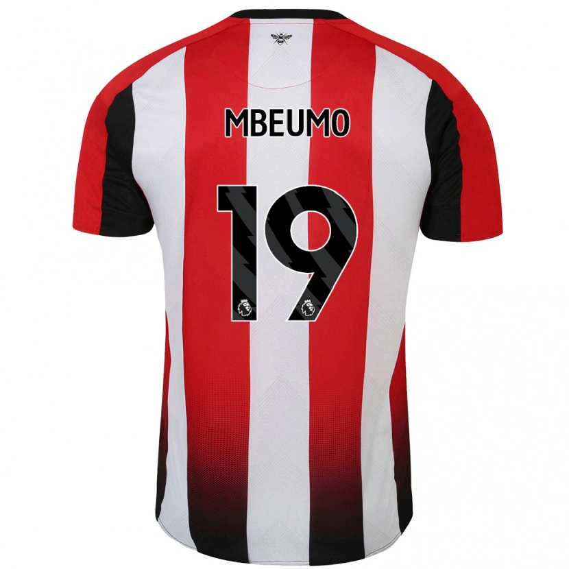 Danxen Dames Bryan Mbeumo #19 Rood Wit Thuisshirt Thuistenue 2024/25 T-Shirt