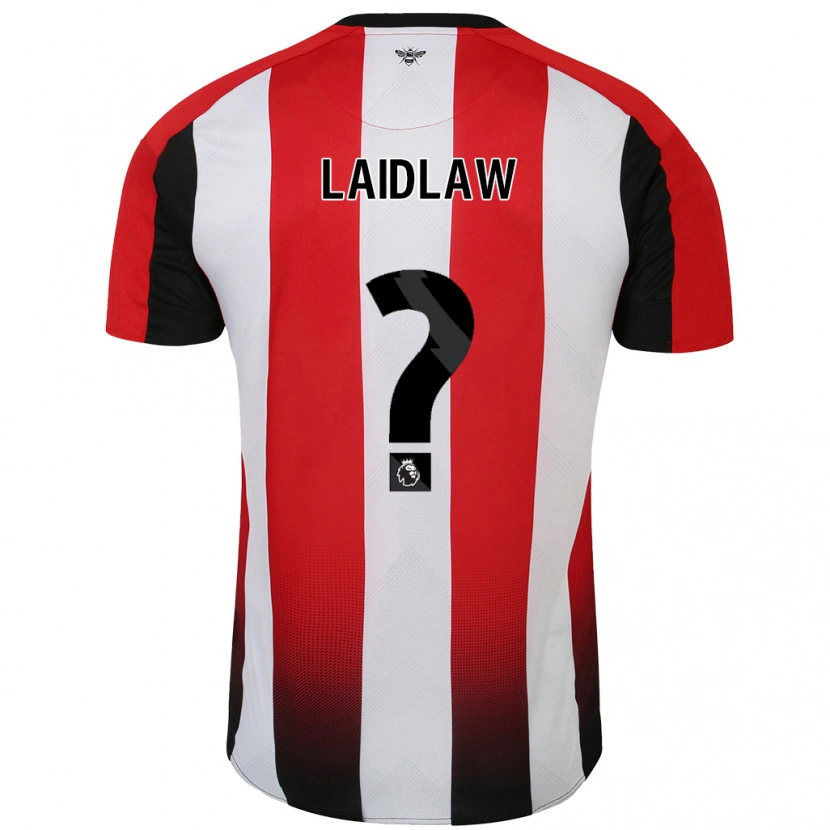 Danxen Dames Ethan Laidlaw #0 Rood Wit Thuisshirt Thuistenue 2024/25 T-Shirt