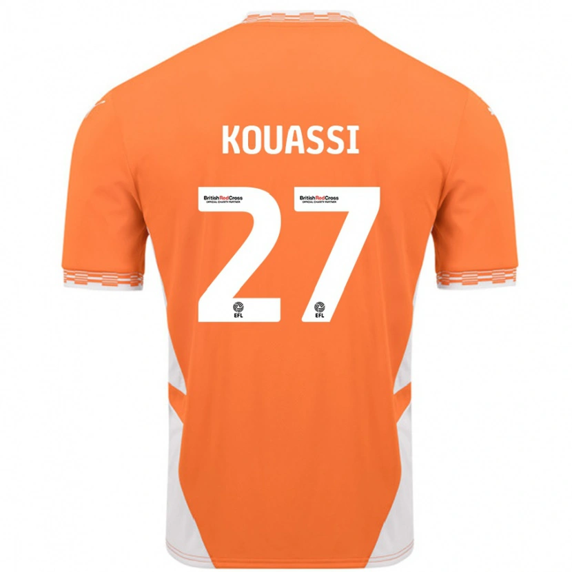 Danxen Dames Kylian Kouassi #27 Oranje Wit Thuisshirt Thuistenue 2024/25 T-Shirt