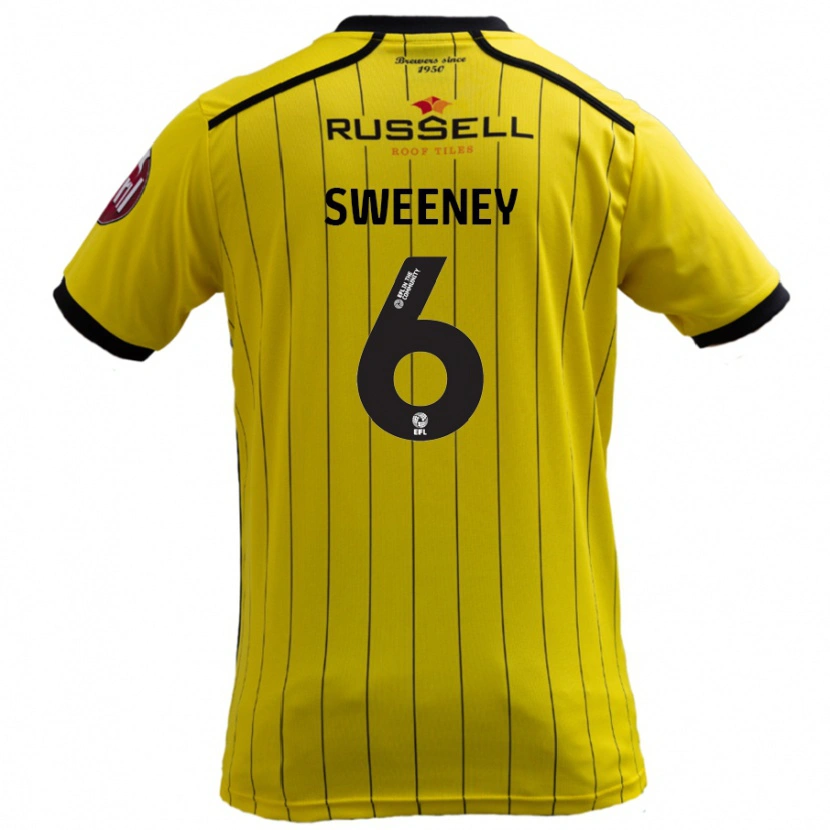 Danxen Dames Ryan Sweeney #6 Geel Thuisshirt Thuistenue 2024/25 T-Shirt