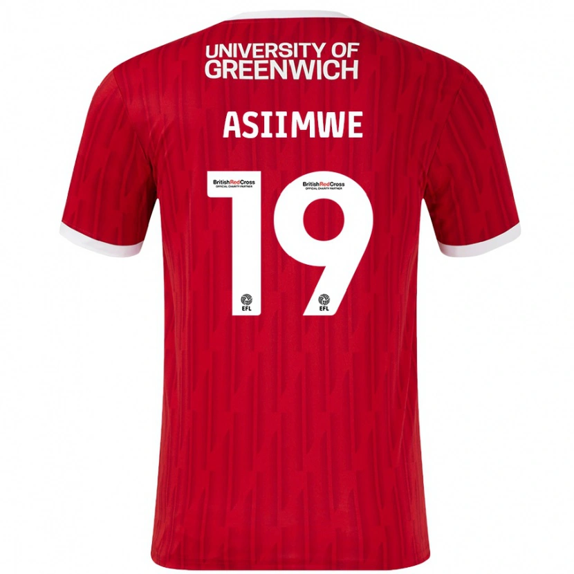 Danxen Dames Nathan Asiimwe #19 Rood Wit Thuisshirt Thuistenue 2024/25 T-Shirt