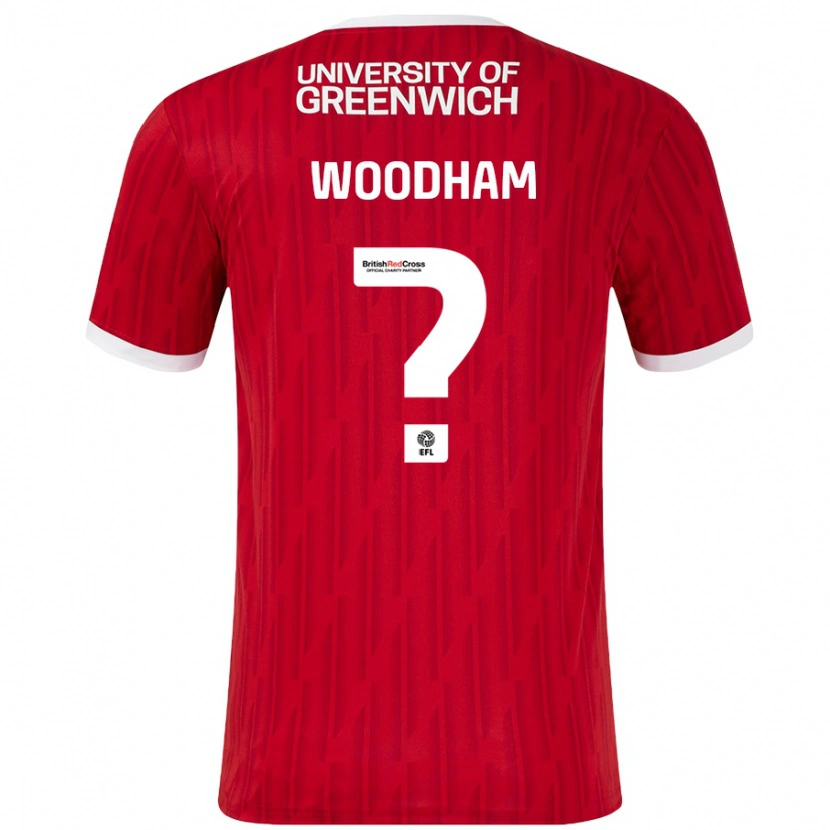 Danxen Dames Finley Woodham #0 Rood Wit Thuisshirt Thuistenue 2024/25 T-Shirt