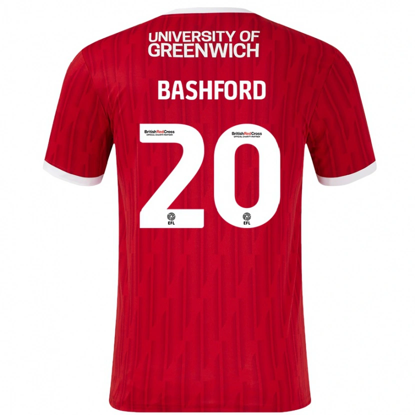 Danxen Dames Mary Bashford #20 Rood Wit Thuisshirt Thuistenue 2024/25 T-Shirt