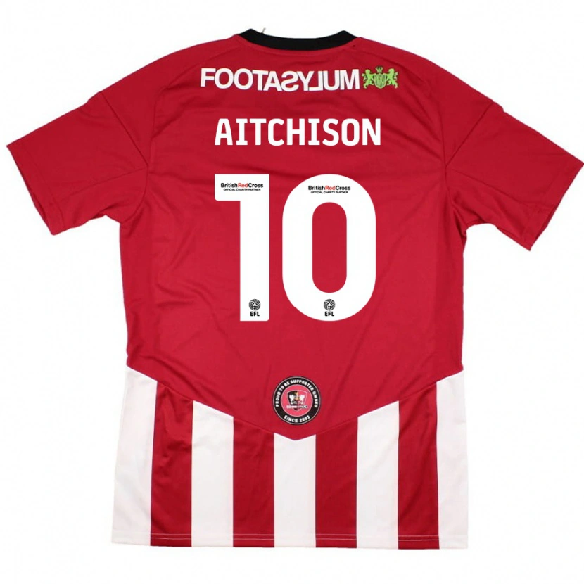 Danxen Dames Jack Aitchison #10 Rood Wit Thuisshirt Thuistenue 2024/25 T-Shirt