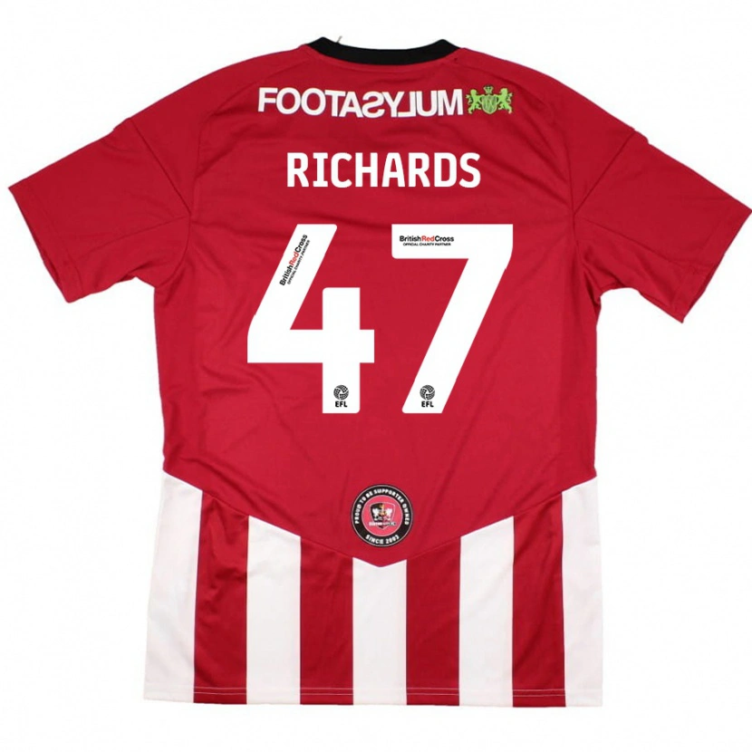 Danxen Dames Jake Richards #47 Rood Wit Thuisshirt Thuistenue 2024/25 T-Shirt