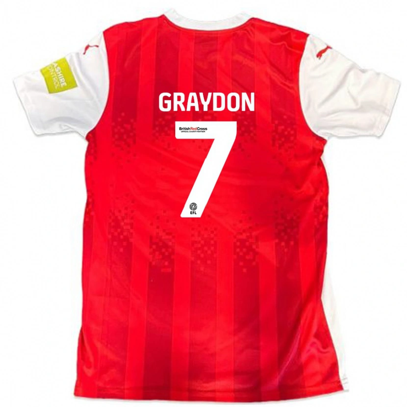 Danxen Dames Ryan Graydon #7 Rood Wit Thuisshirt Thuistenue 2024/25 T-Shirt