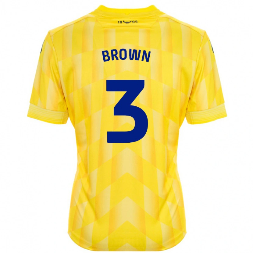 Danxen Dames Ciaron Brown #3 Geel Thuisshirt Thuistenue 2024/25 T-Shirt