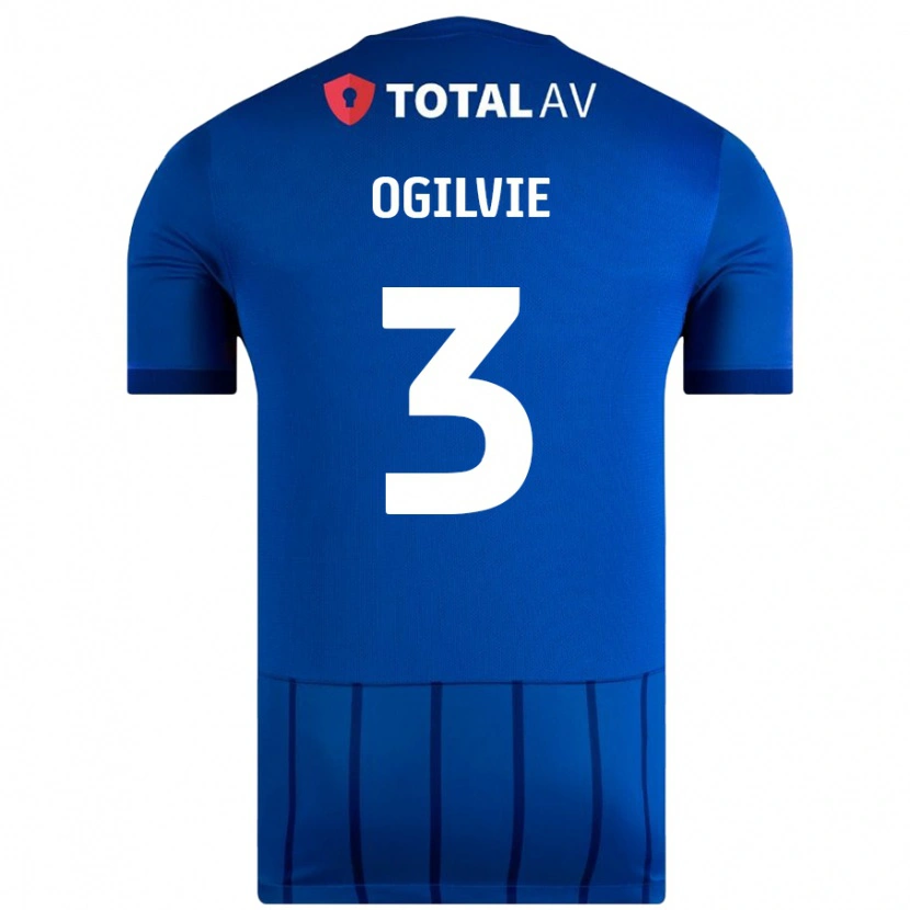 Danxen Dames Connor Ogilvie #3 Blauw Thuisshirt Thuistenue 2024/25 T-Shirt