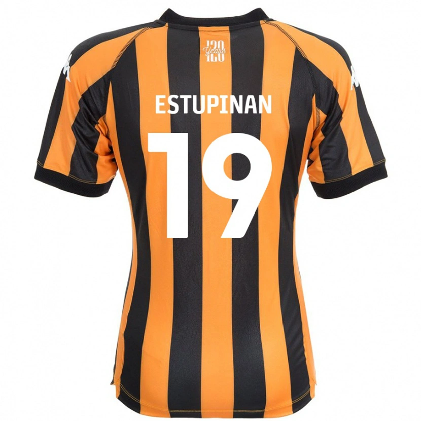Danxen Dames Óscar Estupiñán #19 Zwart Amber Thuisshirt Thuistenue 2024/25 T-Shirt
